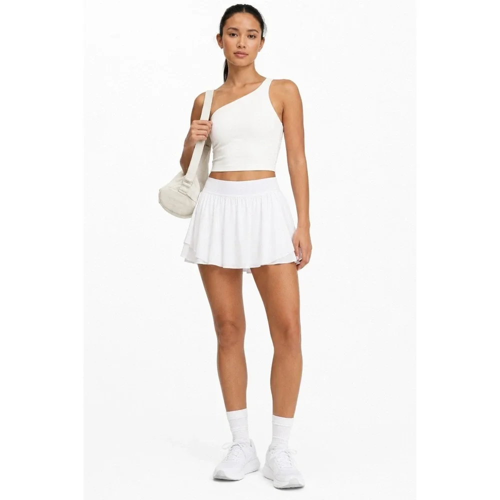 Lululemon Court Rival High-Rise Skirt White 6 Tiered Tennis Skort Pickleball